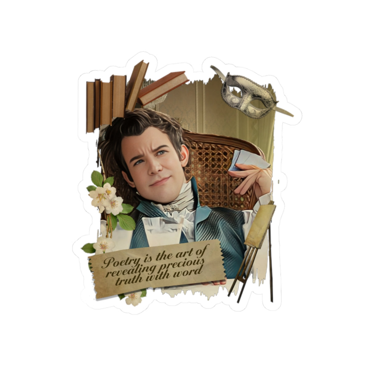 Poetry Is The Art Of Revealing Precious Truth With Word Benedict Bridgerton Quote Netflix Sticker