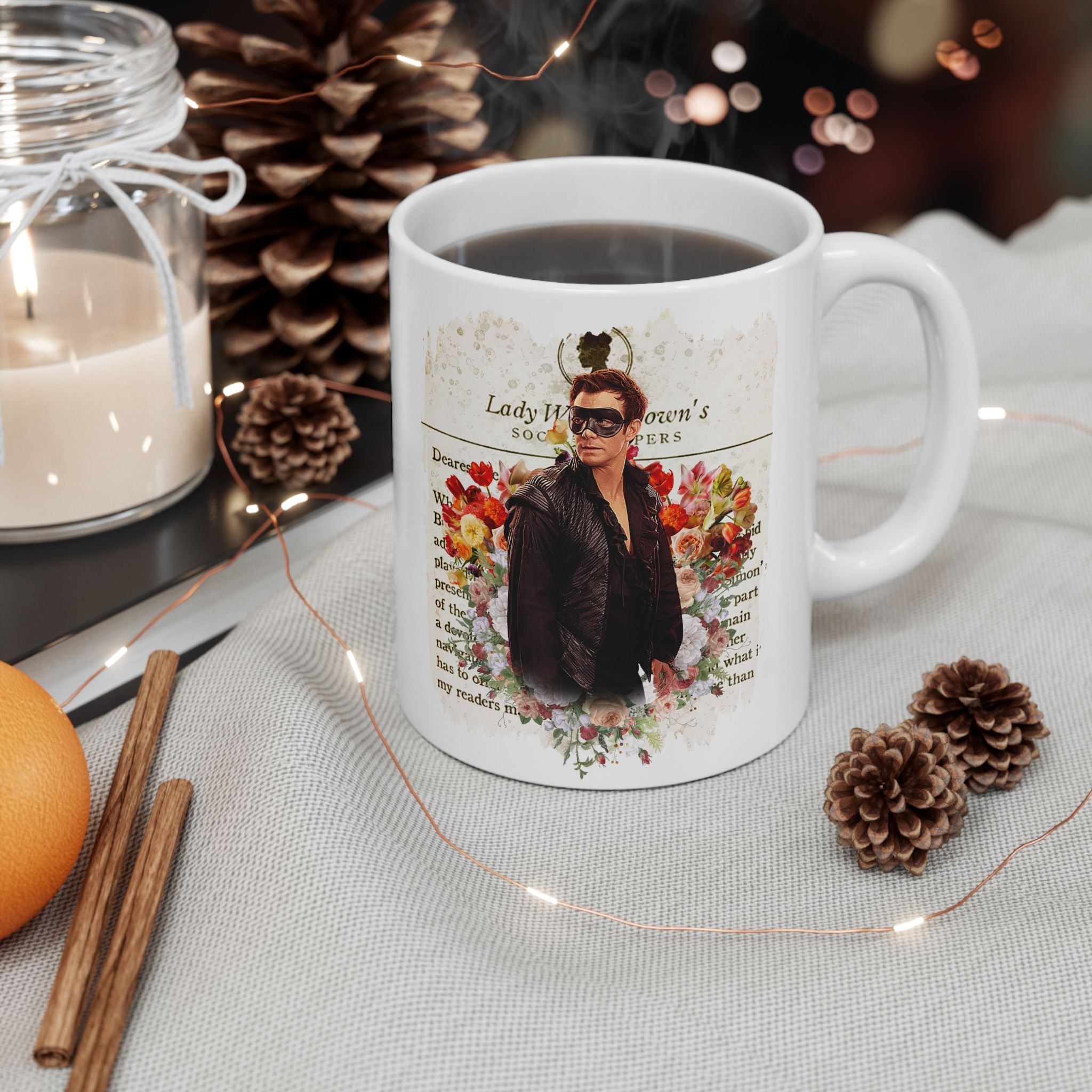 Benedict Bridgerton Masquerade Ball Lady Whistledown Society Papers Netflix Mug