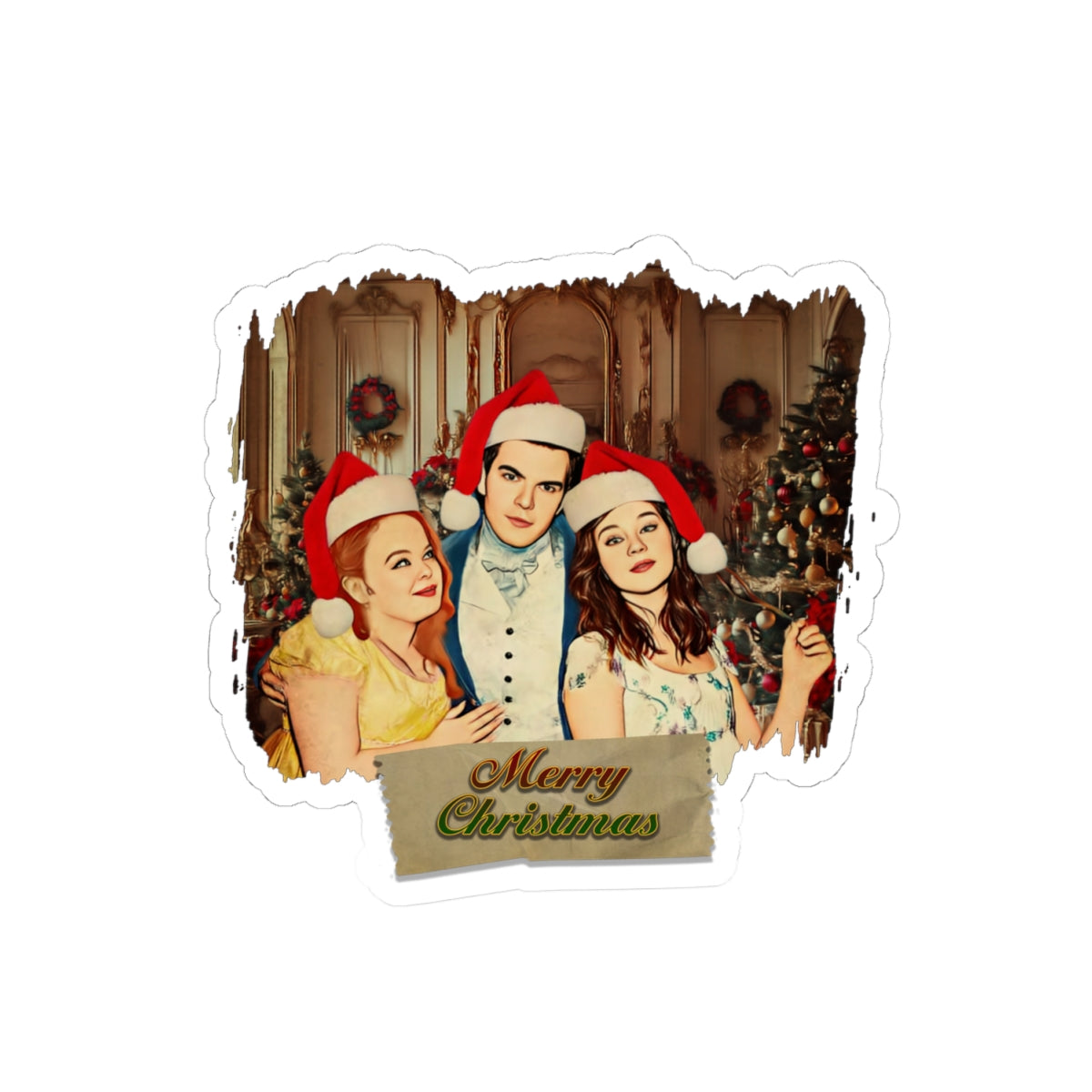 Merry Christmas Eloise, Colin & Penelope Bridgerton Netflix Sticker