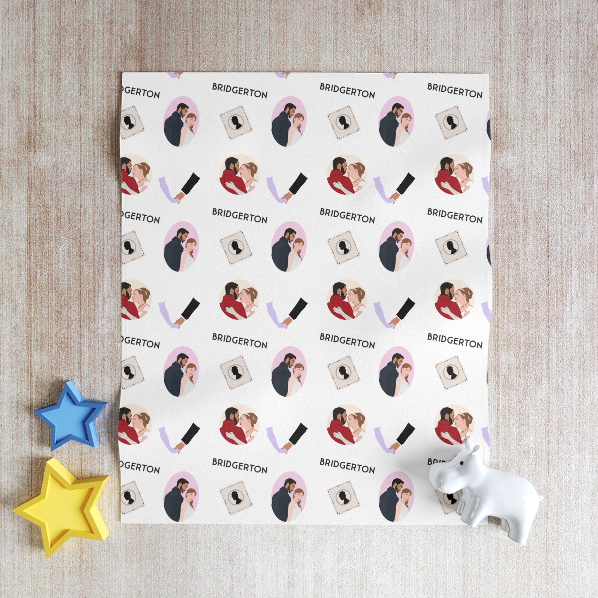 The Duke and I Simon & Daphne Bridgerton Pattern Throw Blanket