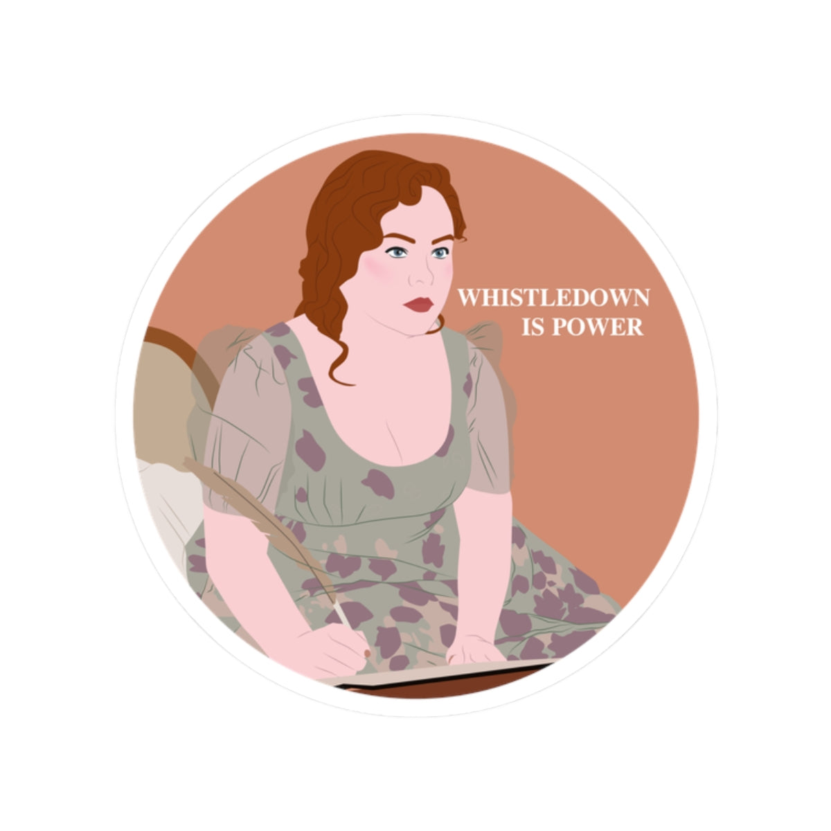 Whistledown Is Power Penelope Featherington Bridgerton Netflix Sticker