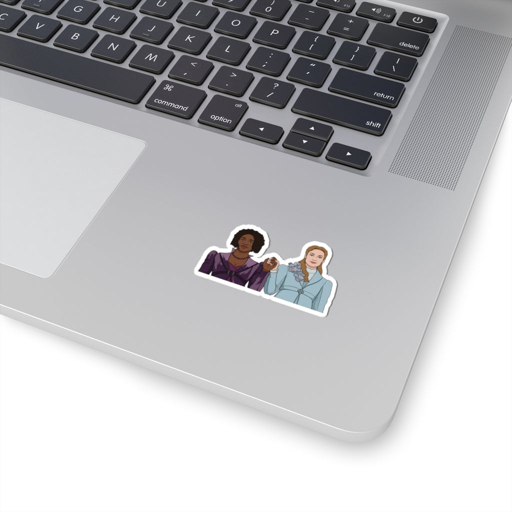 Francesca & Michaela Stirling Holding Hands Cartoon Sticker
