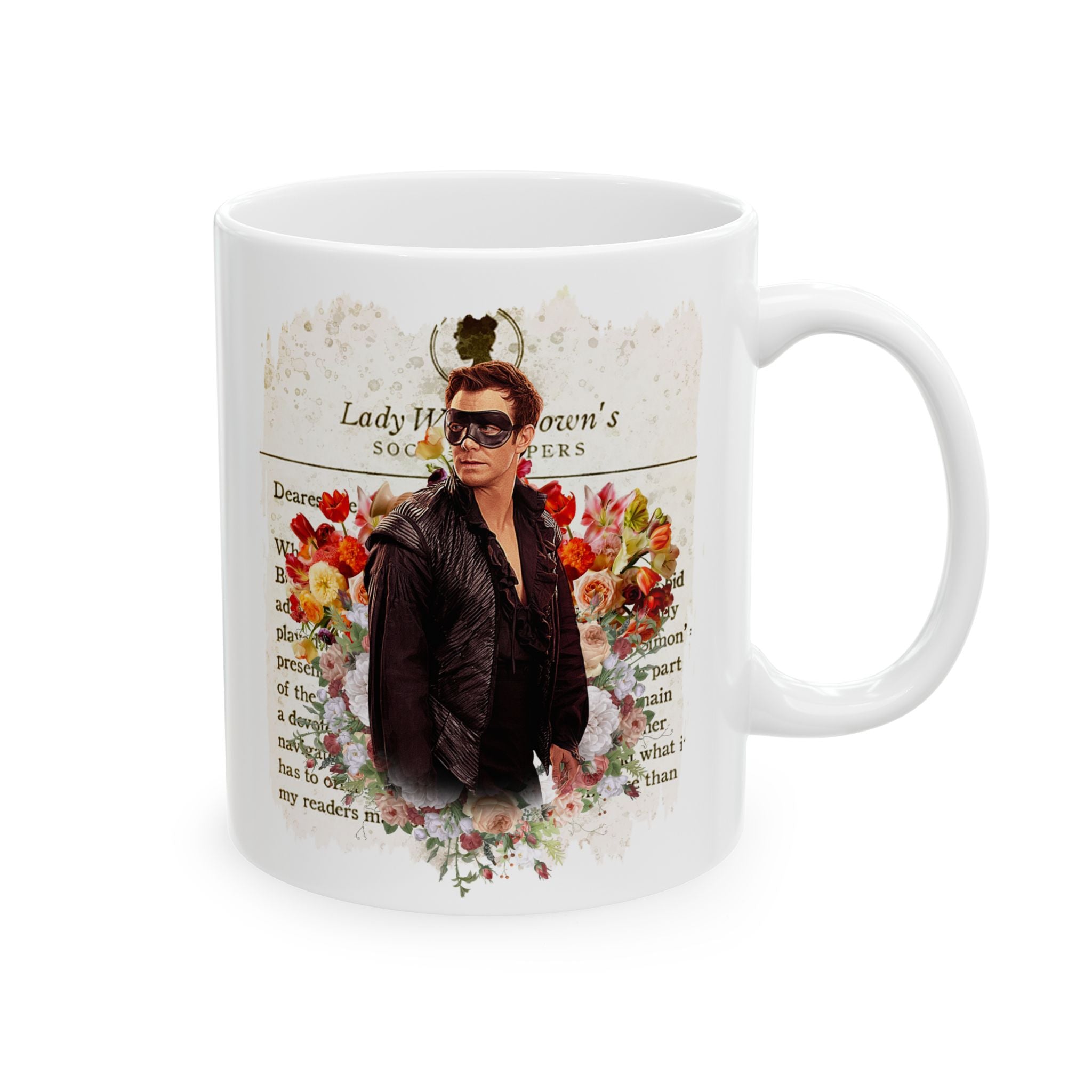 Benedict Bridgerton Masquerade Ball Lady Whistledown Society Papers Netflix Mug