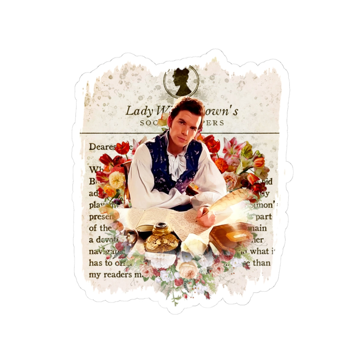 Colin Bridgerton Lady Whistledown Society Papers Netflix Sticker