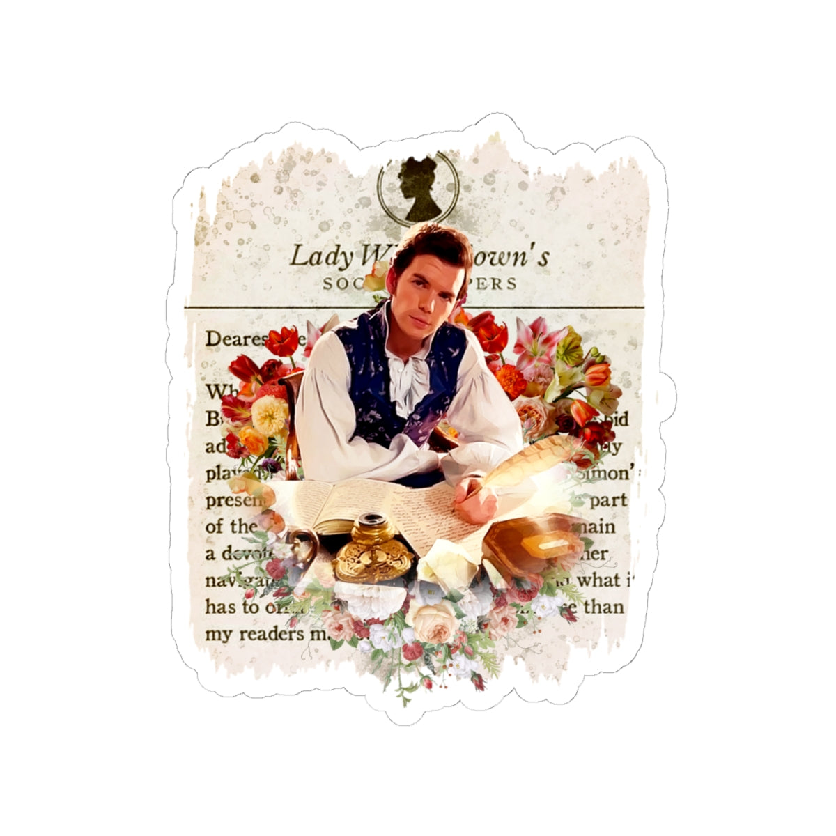 Colin Bridgerton Lady Whistledown Society Papers Netflix Sticker