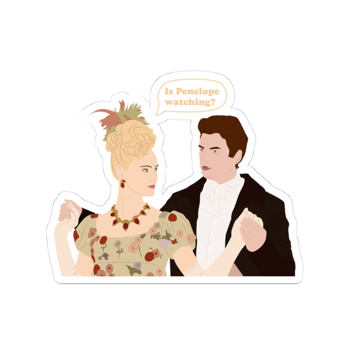 Is Penelope Looking? Cressida Cowper & Colin Bridgerton Netflix Sticker