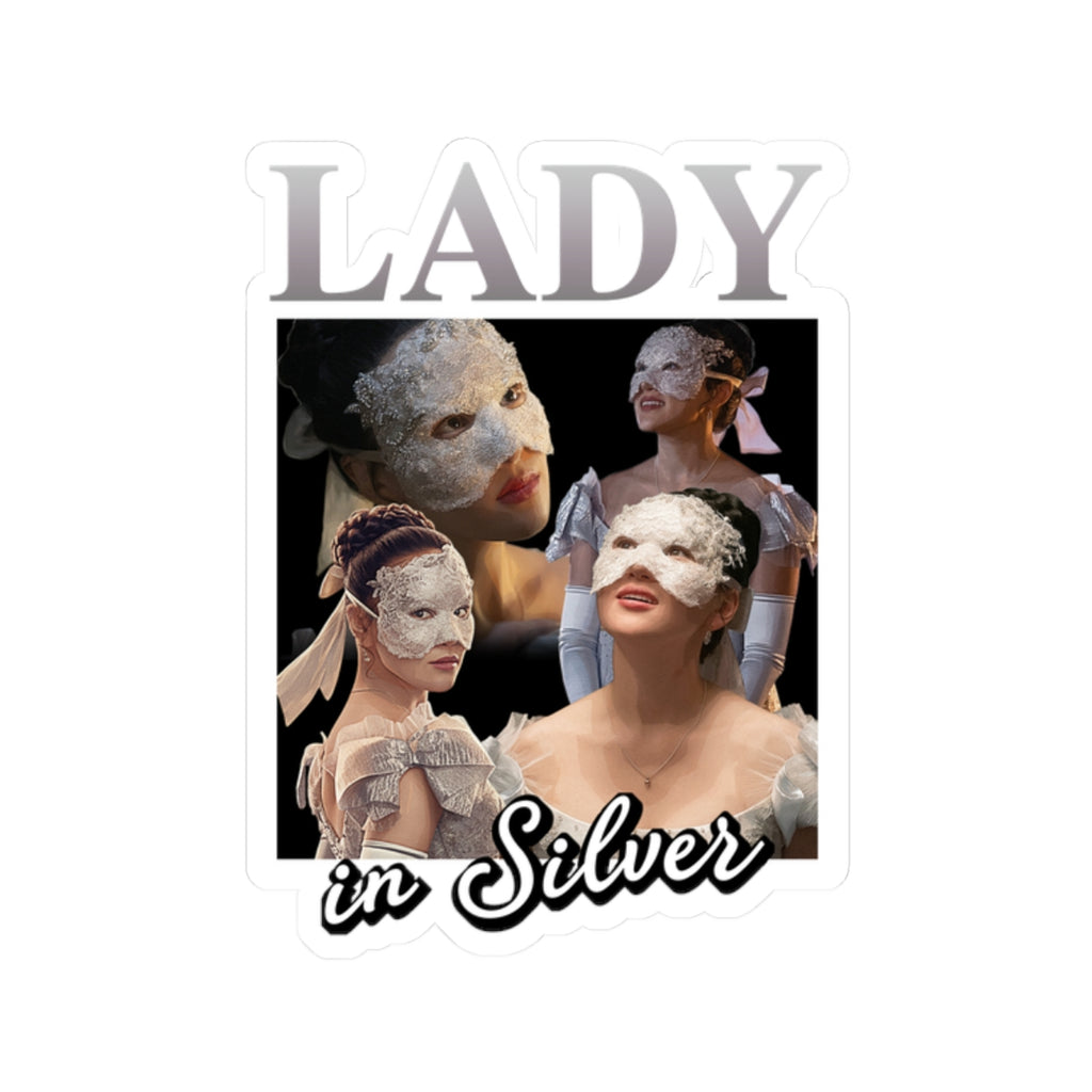Lady In Silver 90's Bridgerton Netflix Sticker
