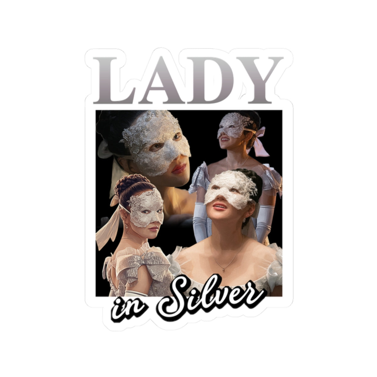 Lady In Silver 90's Bridgerton Netflix Sticker