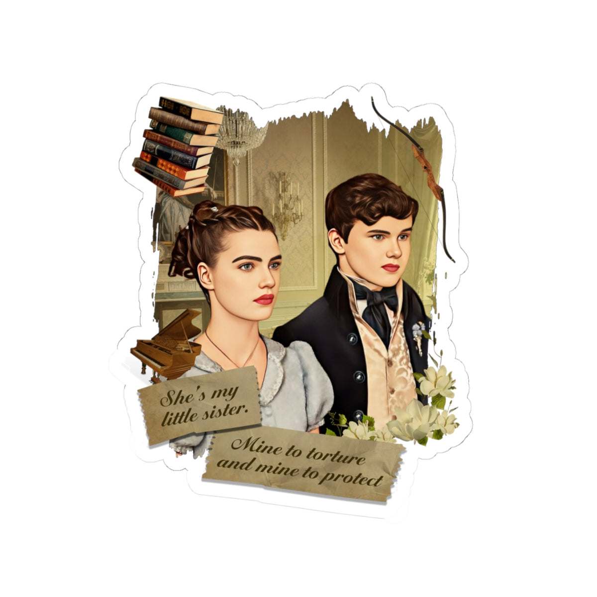 She's My Little Sister Hyacinth & Gregory Bridgerton Netflix Sticker