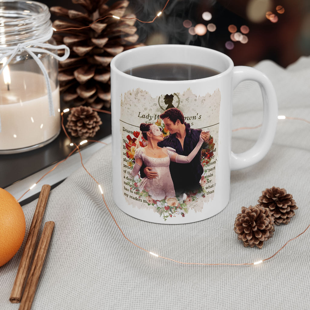 Benedict Bridgerton & Sophie Baek Lady In Silver Lady Whistledown Society Papers Netflix Ceramic Mug