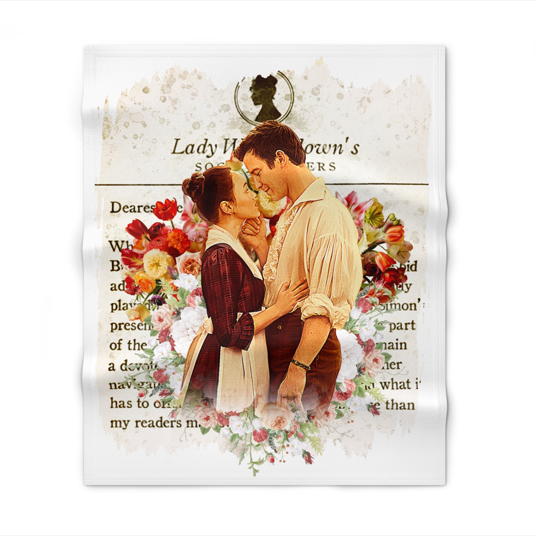 Benedict Bridgerton & Maid Sophie Baek Lady Whistledown Society Papers Netflix Throw Blanket