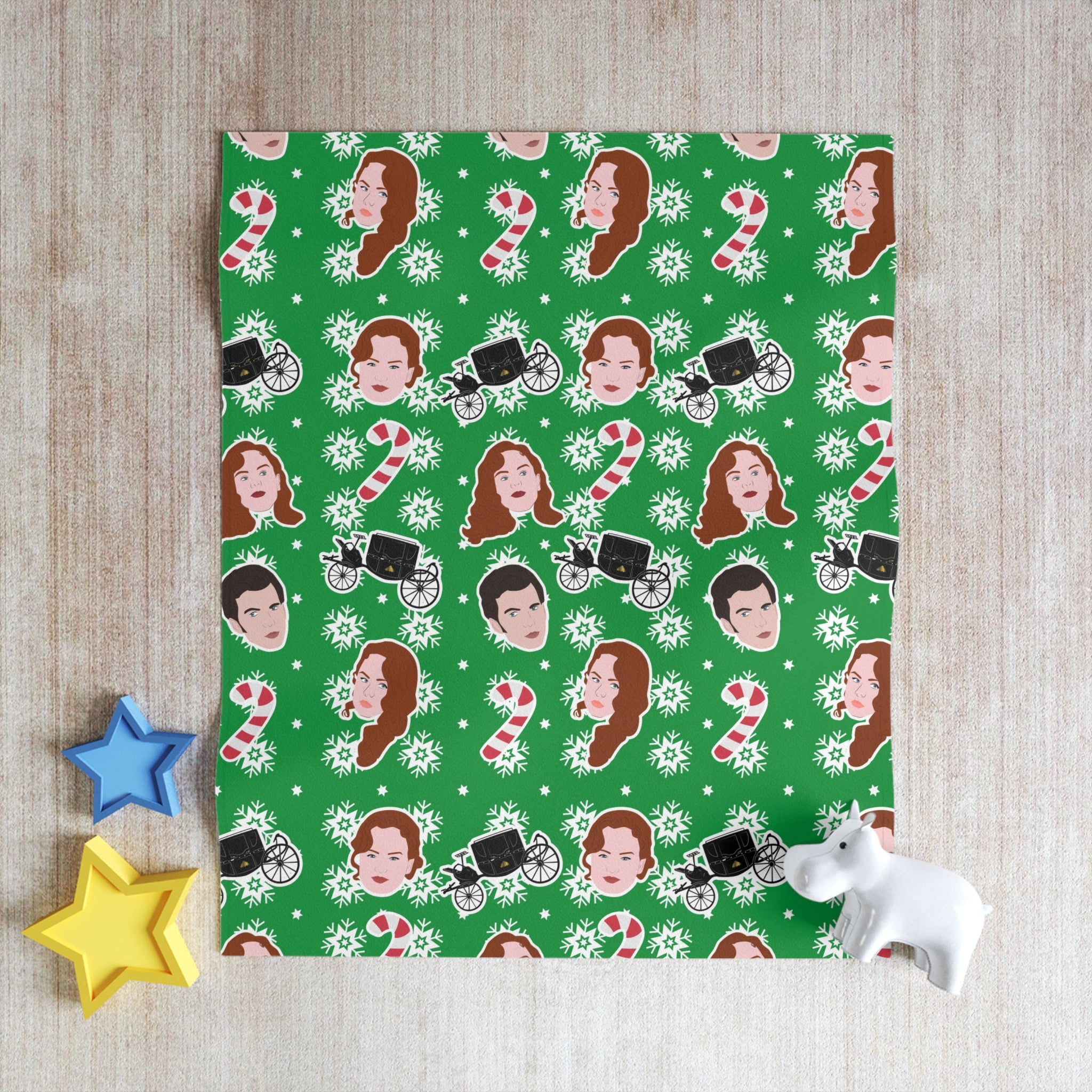 Polin Colin & Penelope Christmas Bridgerton Netflix Throw Blanket