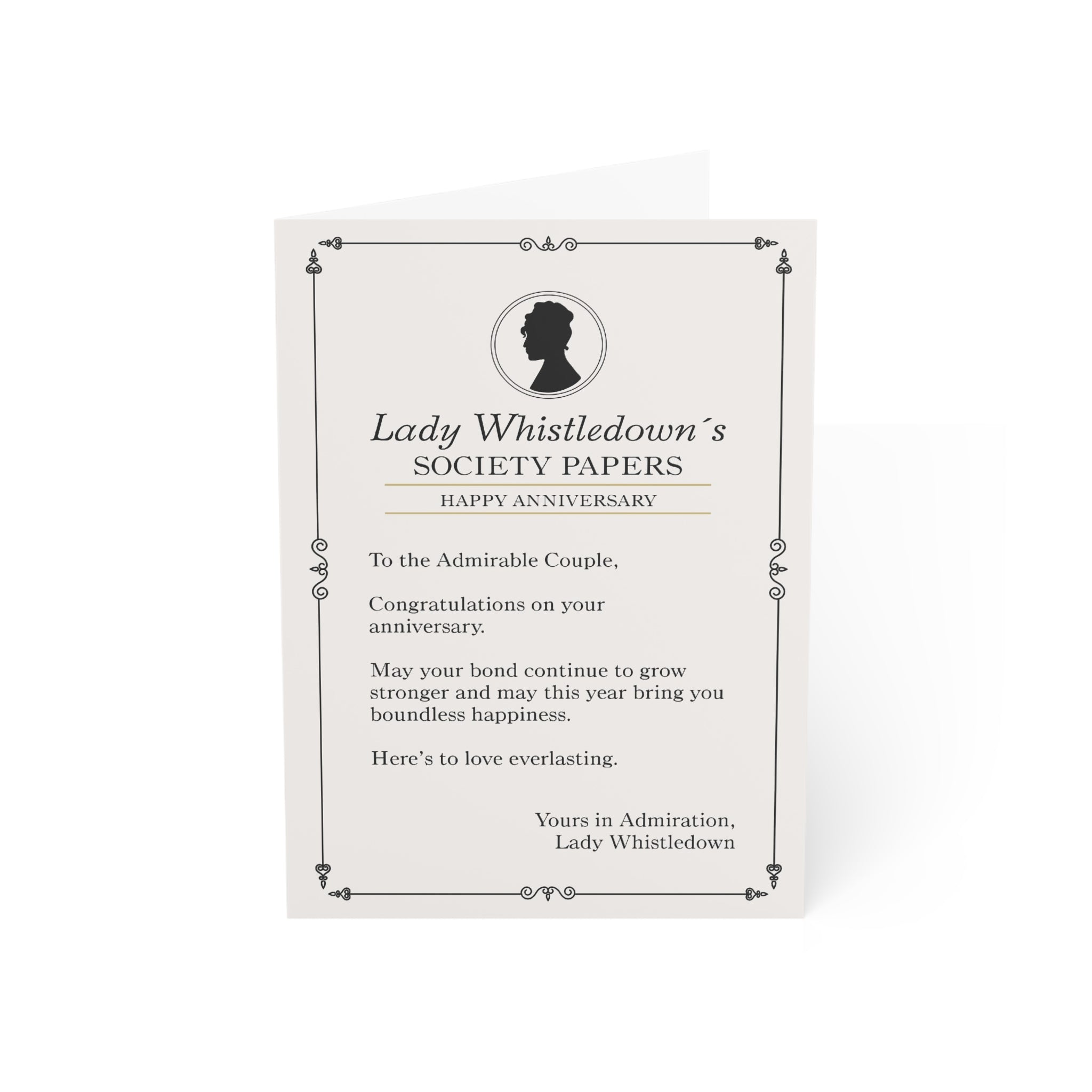 Lady Whistledown Happy Anniversary Bridgerton Netflix Greeting Card