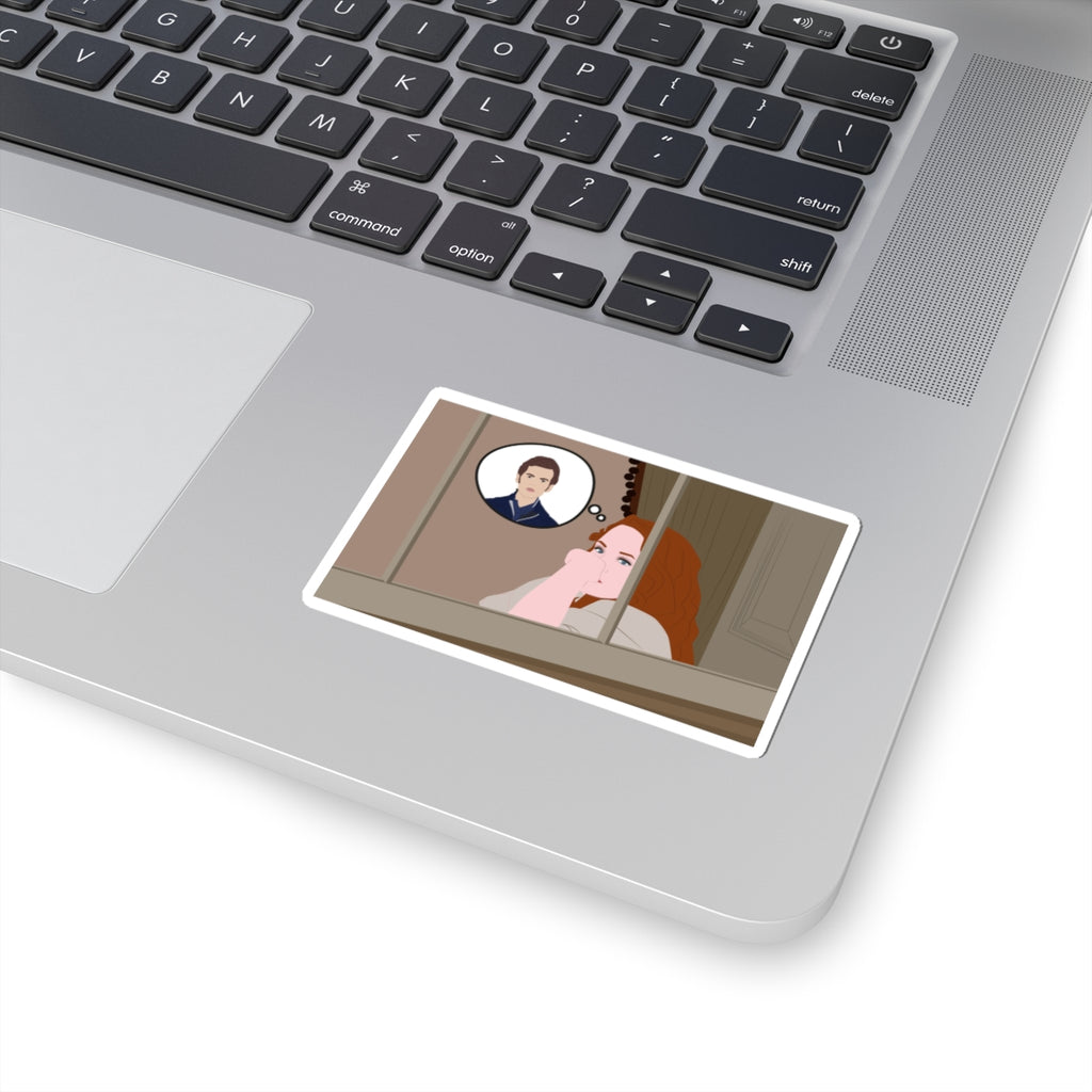 Penelope Feathering Colin Window Bridgeton Netflix Sticker