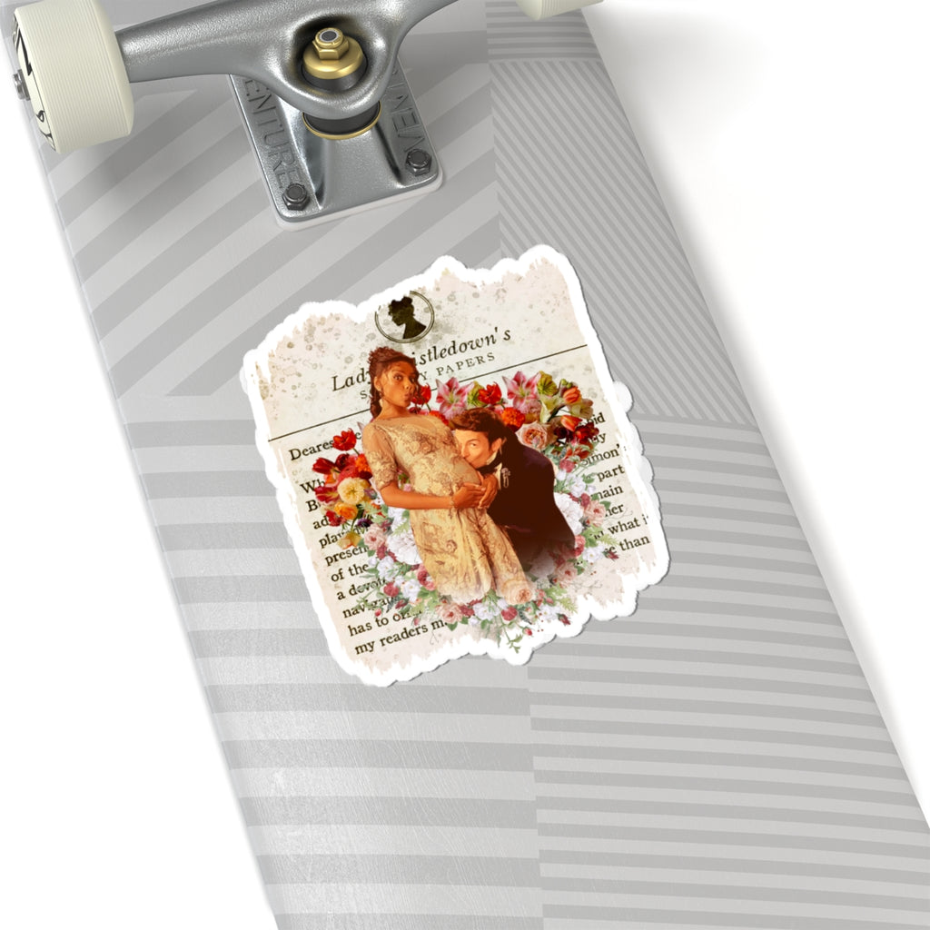 Anthony Bridgerton & Kate Bridgerton Pregnant Lady Whistledown Society Papers Netflix Sticker