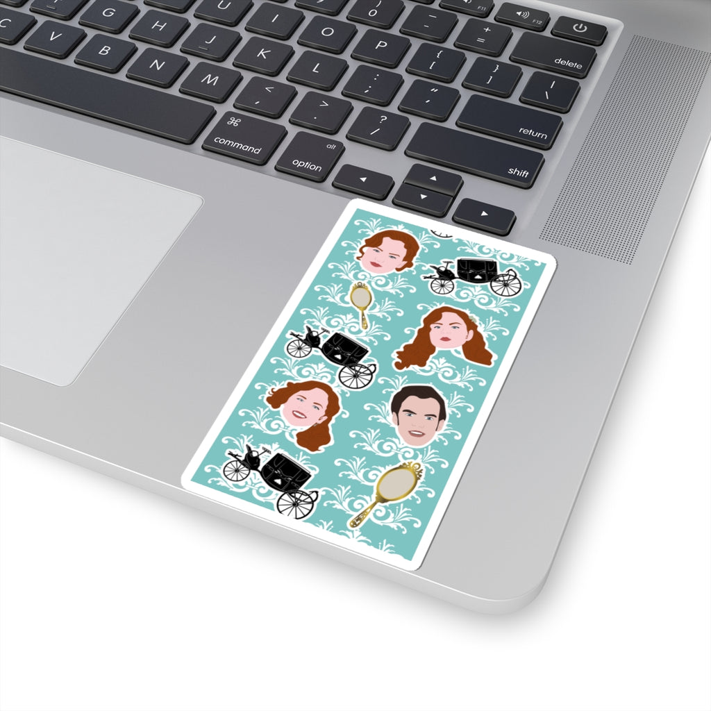 Penelope & Colin Polin Carriage Mirror Bridgerton Netlix Sticker