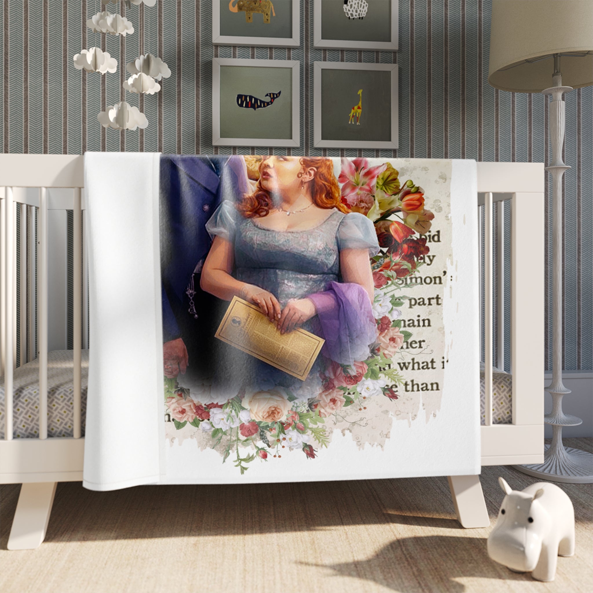 Colin Bridgerton & Penelope Featherington Lady Whistledown Society Papers Netflix Throw Blanket