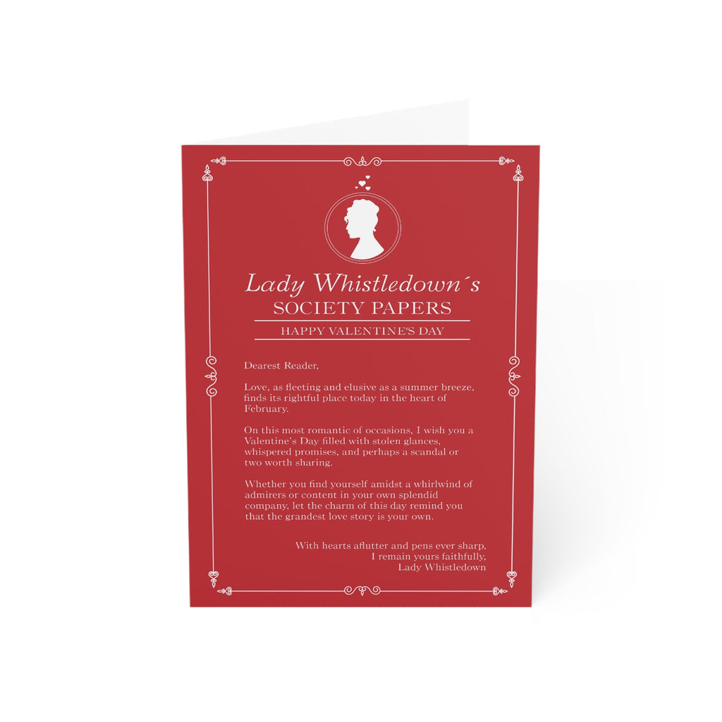 Lady Whistledown Happy Valentine's Day Red Bridgerton Netflix Greeting Card