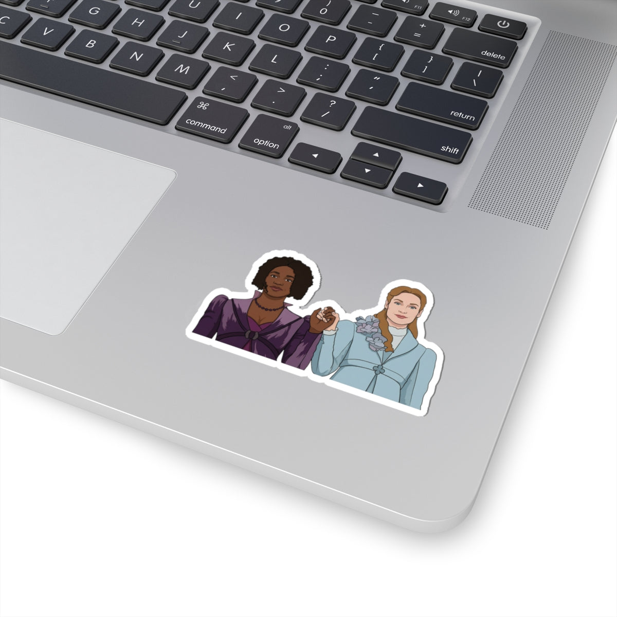 Francesca & Michaela Stirling Holding Hands Cartoon Sticker
