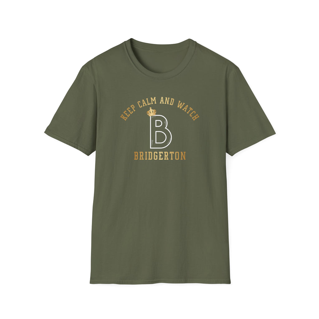 Gold Keep Calm And Watch Bridgerton Netflix Cute T-Shirt