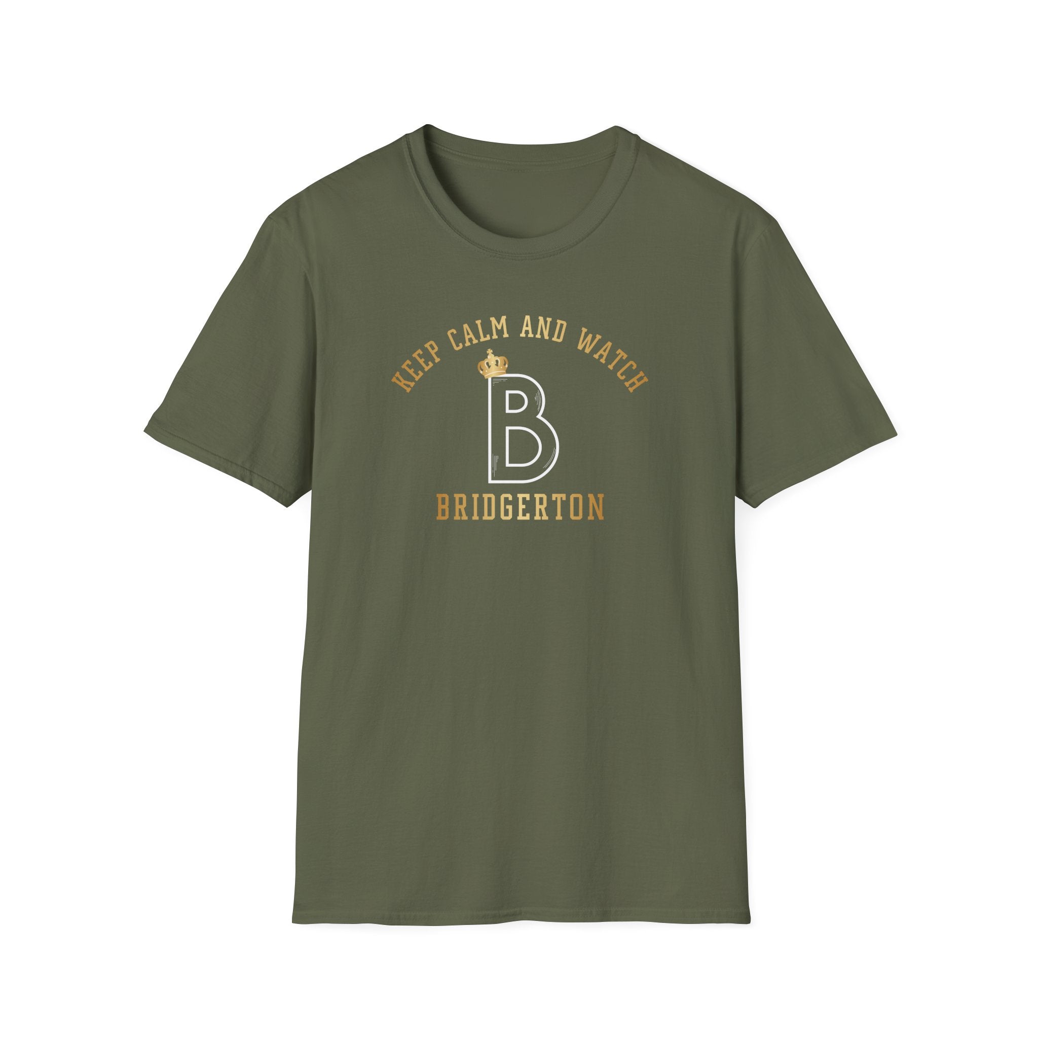 Gold Keep Calm And Watch Bridgerton Netflix Cute T-Shirt
