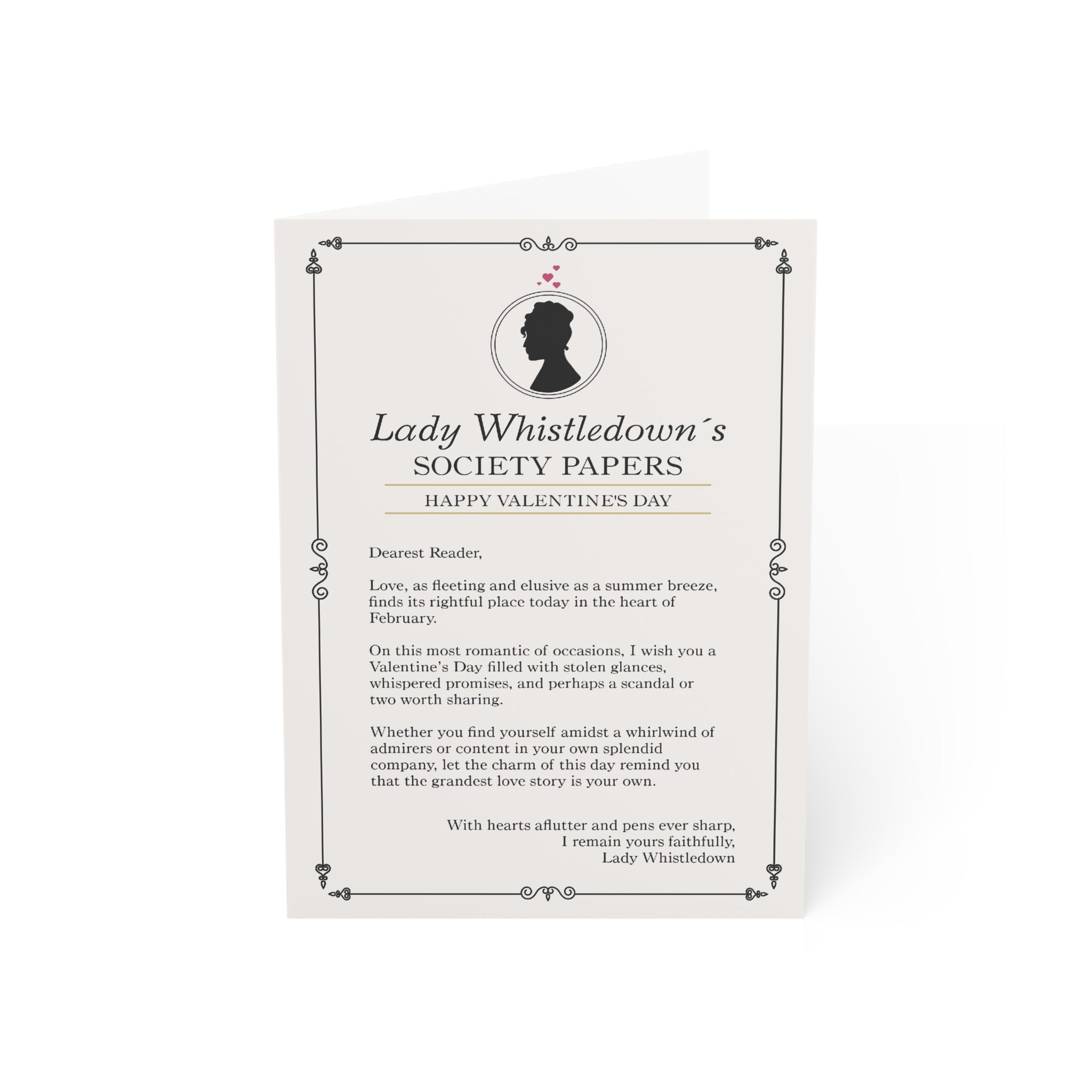 Lady Whistledown Happy Valentine's Day Love Bridgerton Netflix Greeting Card