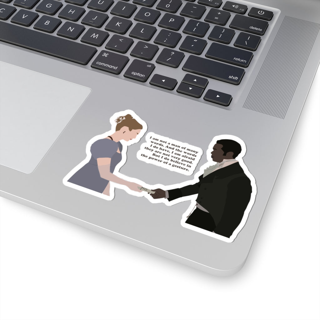 I Am Not A Man Of Many Words John Stirling & Francesca Bridgerton Netflix Sticker