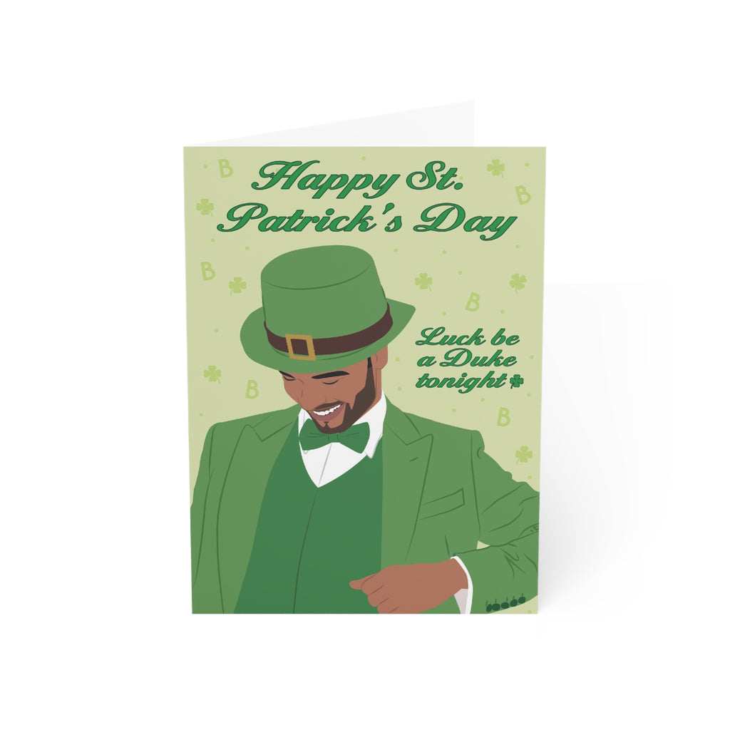 Luck Be A Duke Tonight Simon Basset Happy St. Patrick's Day Bridgerton Netflix Greeting Card