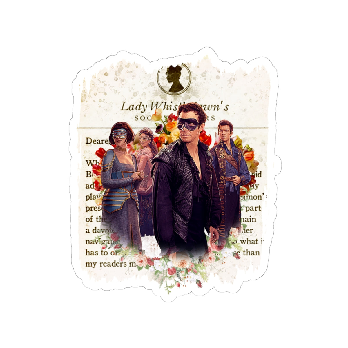 The Bridgertons Masquerade Ball Lady Whistledown Society Papers Netflix Sticker