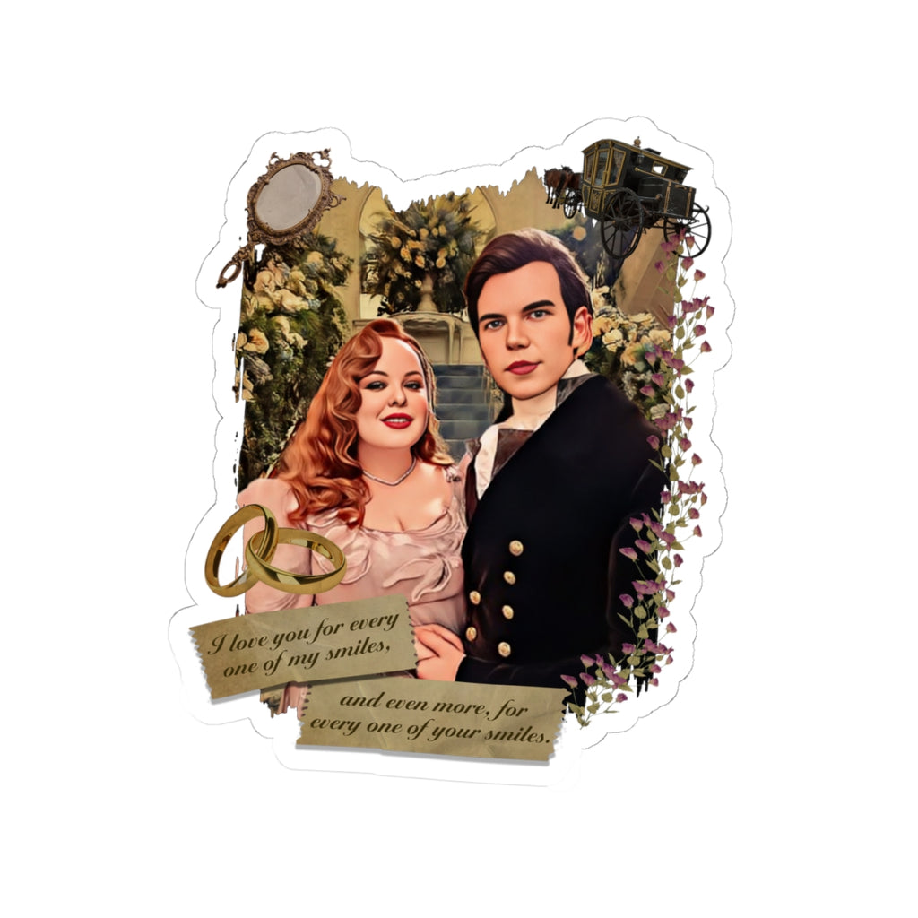 Colin & Penelope Bridgerton Polin Portrait Netflix Sticker