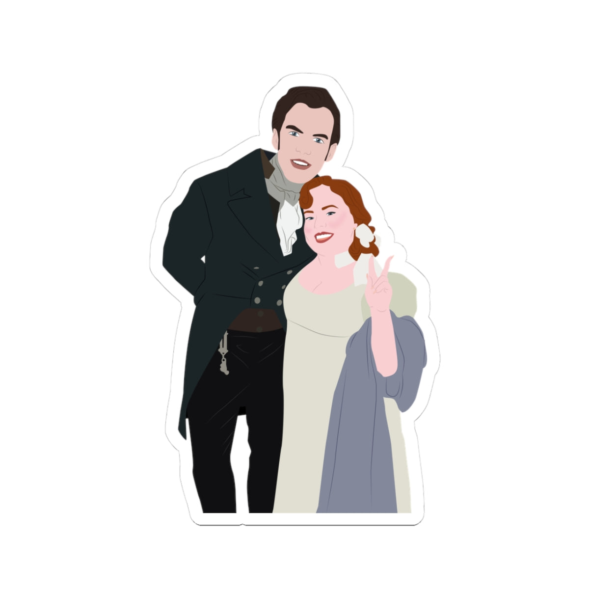 Polin Couple Colin & Penelope Bridgerton Netflix Sticker