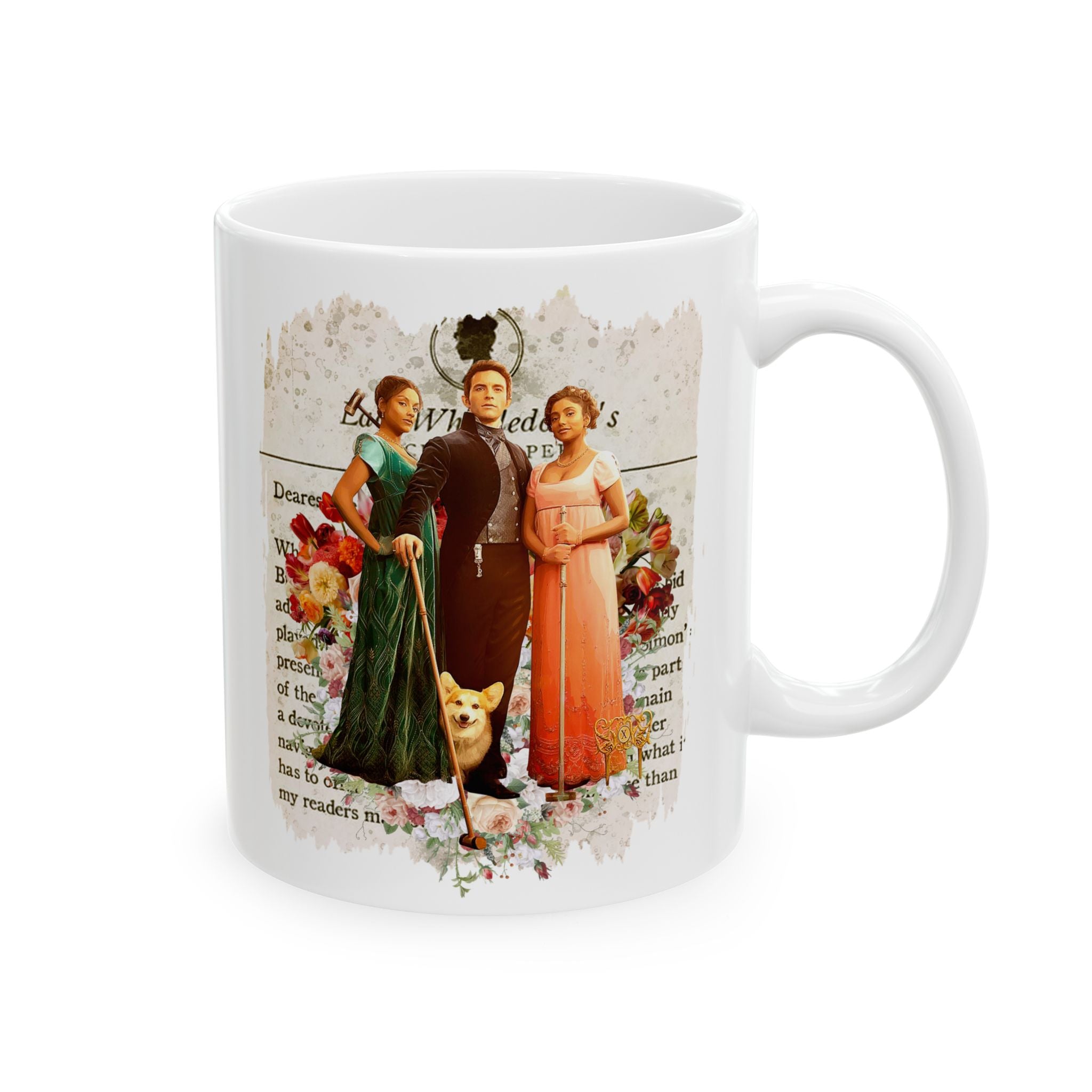 Anthony Bridgerton, Kate & Edwina Sharma & Newton Lady Whistledown Society Papers Netflix Mug