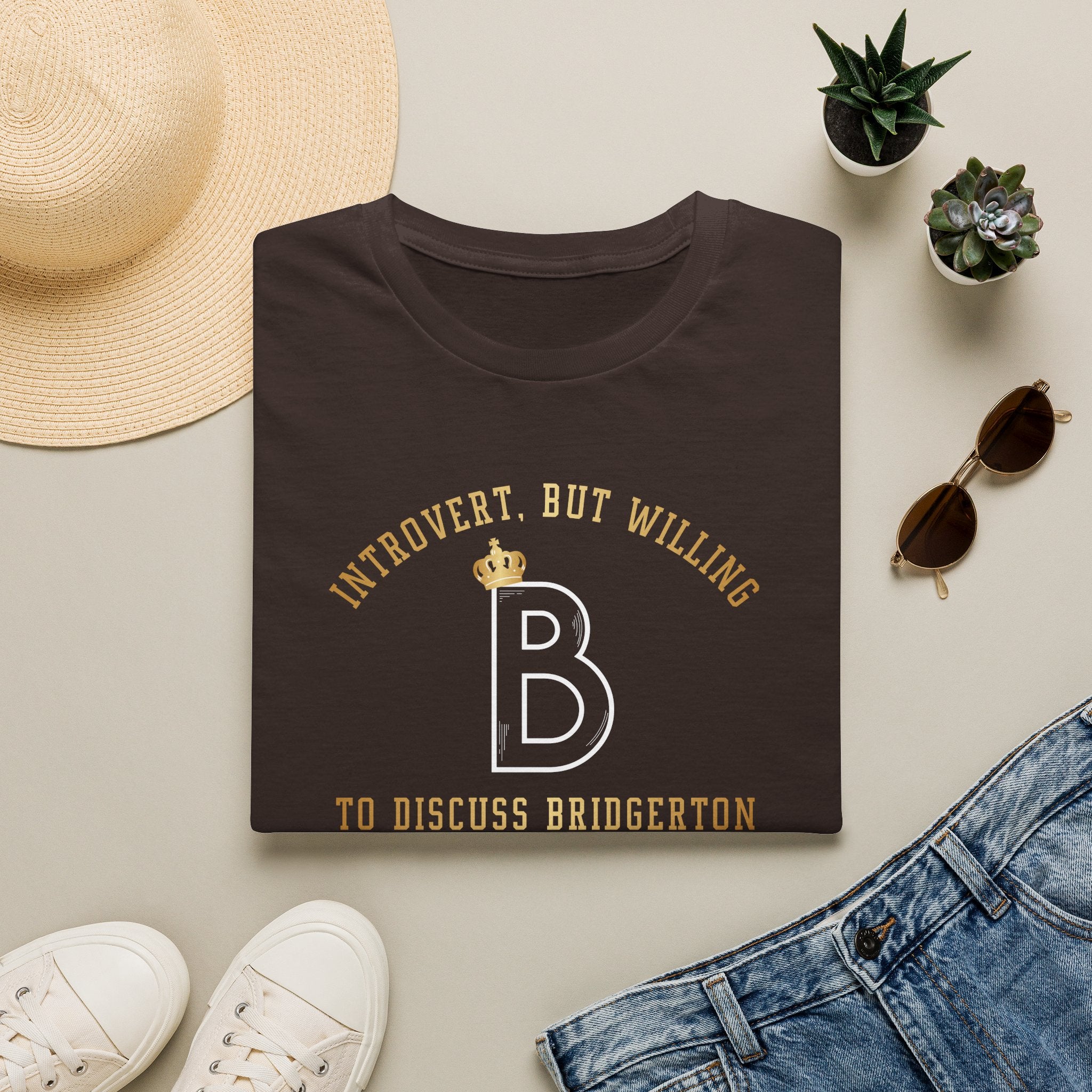 Gold Introvert, But Willing To Discuss Bridgerton Netflix Cute T-Shirt