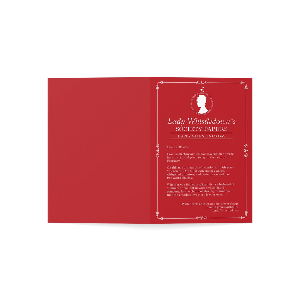 Lady Whistledown Happy Valentine's Day Red Bridgerton Netflix Greeting Card