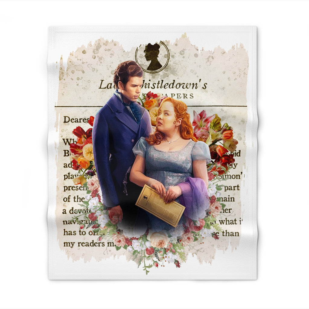 Colin Bridgerton & Penelope Featherington Lady Whistledown Society Papers Netflix Throw Blanket