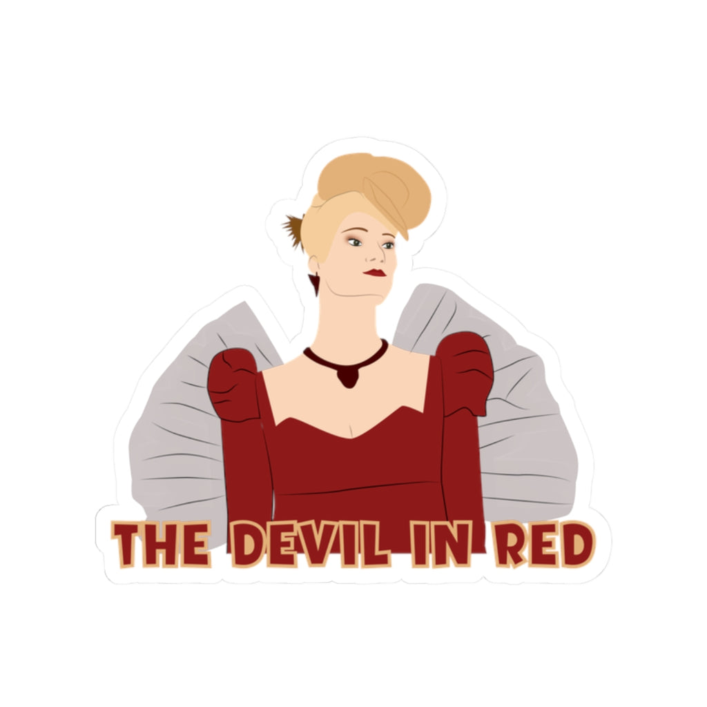 The Devil In Red Cressida Cowper Red Dress Bridgerton Netflix Sticker