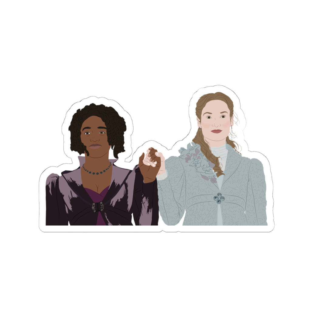 Francesca & Michaela Stirling Holding Hands Sticker