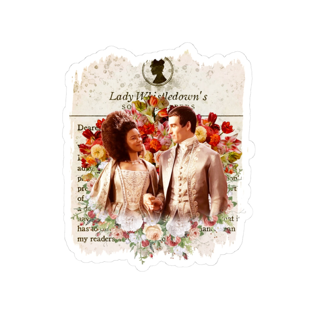 Young Queen Charlotte & King George Lady Whistledown Society Papers Netflix Sticker