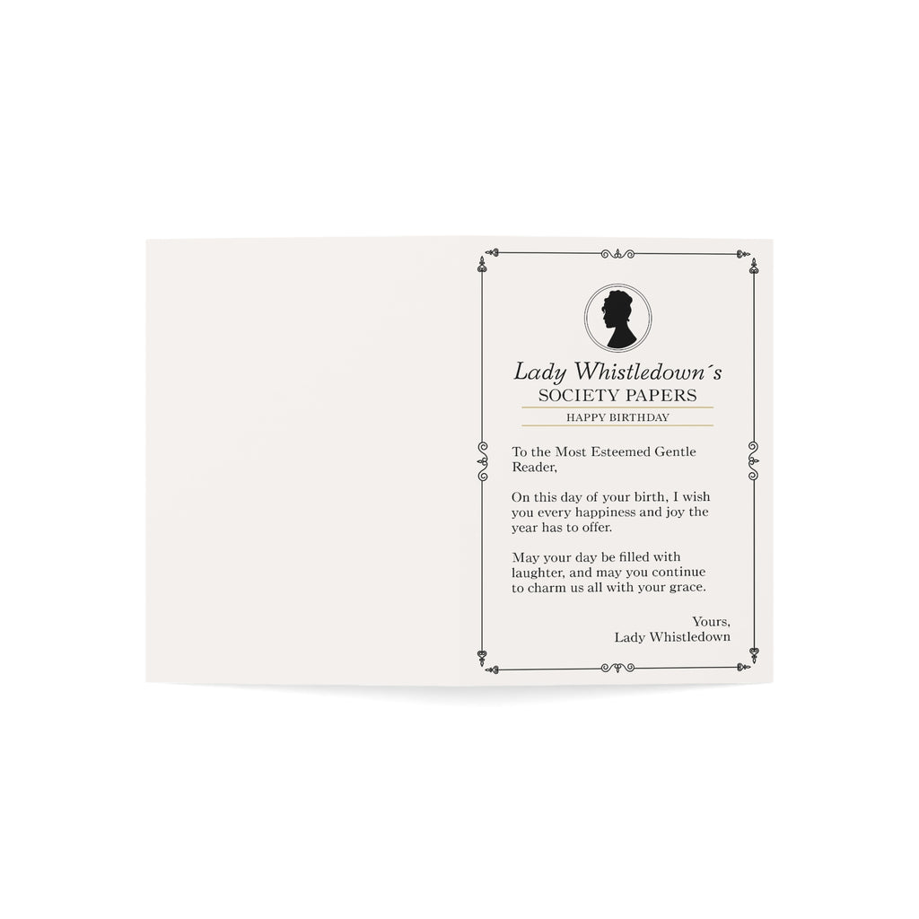 Lady Whistledown Happy Birthday Wishes Bridgerton Netflix Greeting Card
