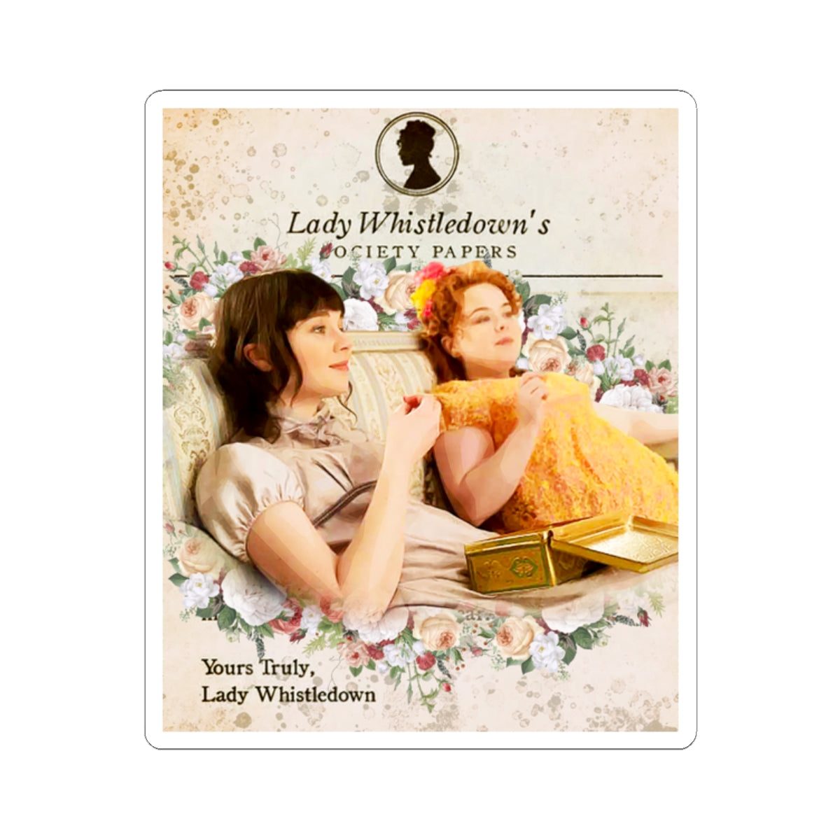 Penelope and Eloise Lady Whistledown Society Papers Bridgerton Netflix Sticker
