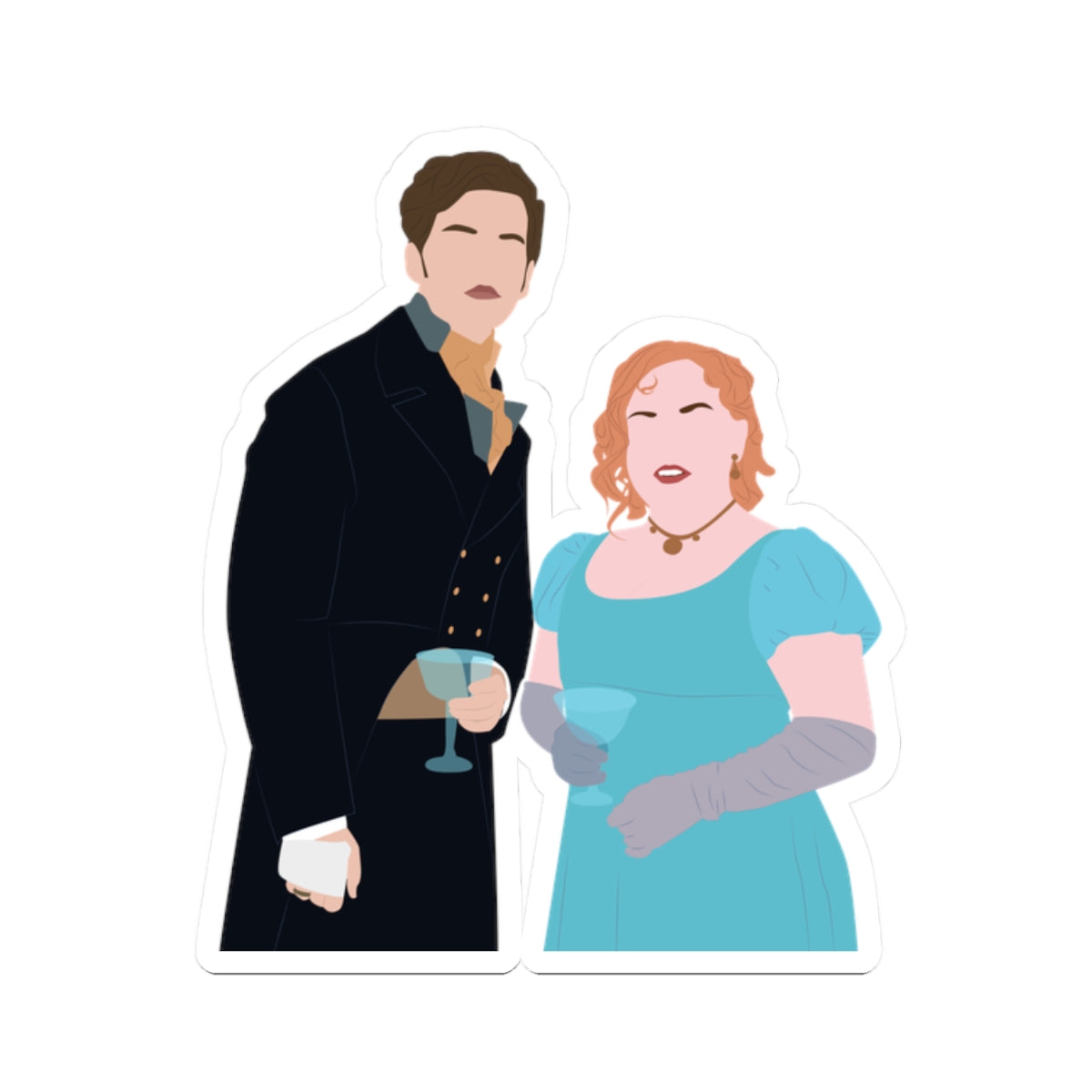 Penelope and Colin Bridgerton Polin Netflix Sticker