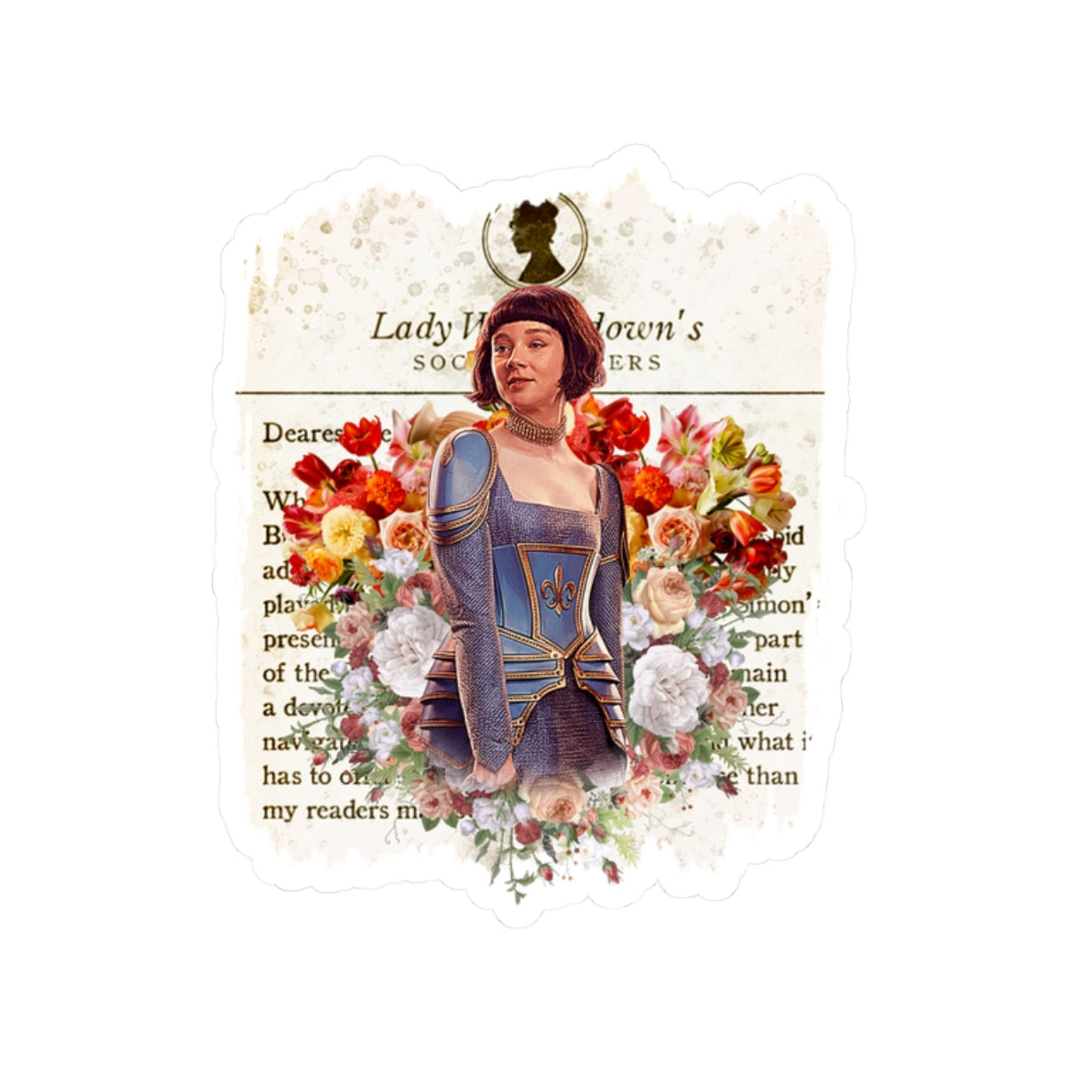 Eloise Bridgerton Masquerade Ball Lady Whistledown Society Papers Netflix Sticker
