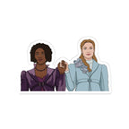 Francesca & Michaela Stirling Holding Hands Cartoon Sticker