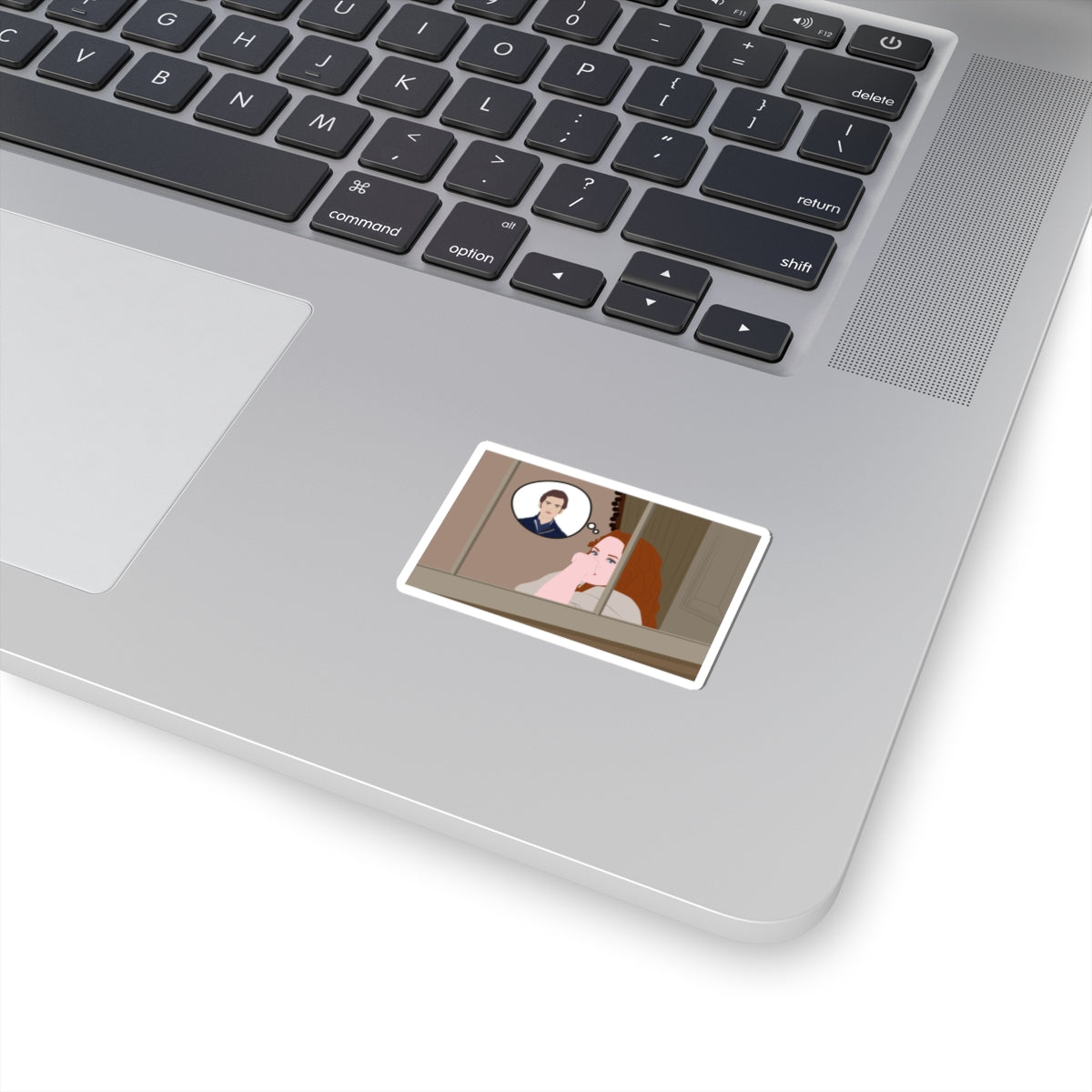 Penelope Feathering Colin Window Bridgeton Netflix Sticker
