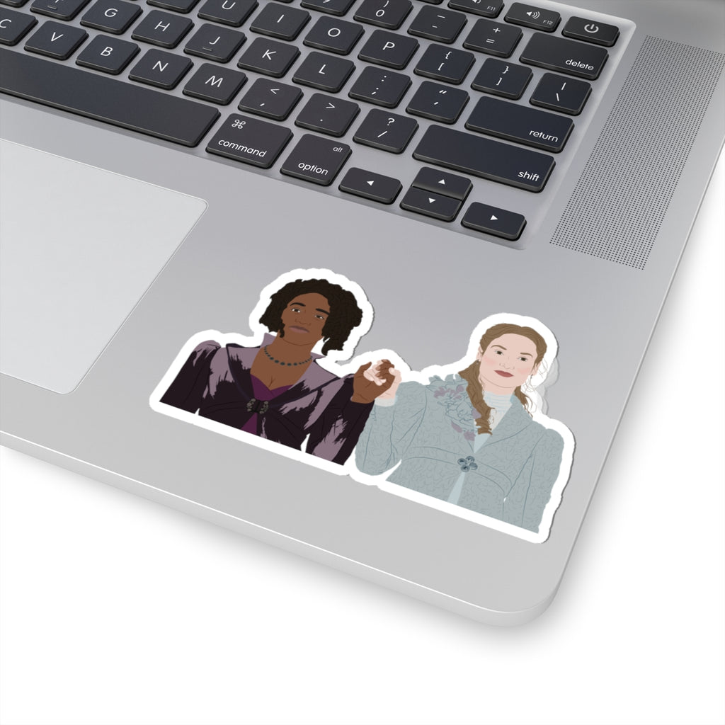 Francesca & Michaela Stirling Holding Hands Sticker