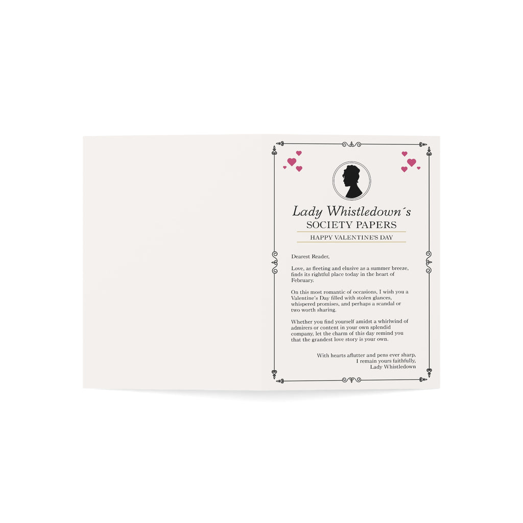 Lady Whistledown Happy Valentine's Day Hearts Bridgerton Netflix Greeting Card