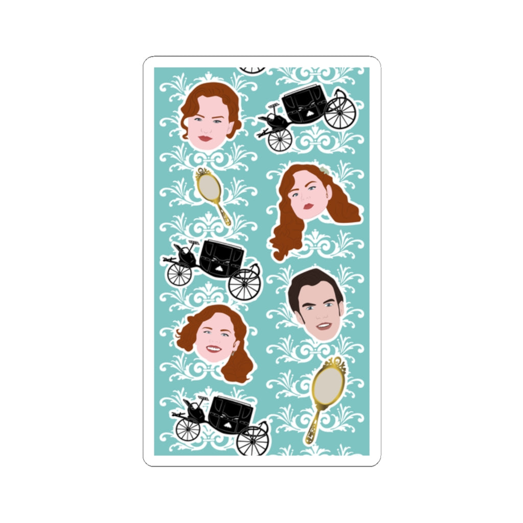 Penelope & Colin Polin Carriage Mirror Bridgerton Netlix Sticker