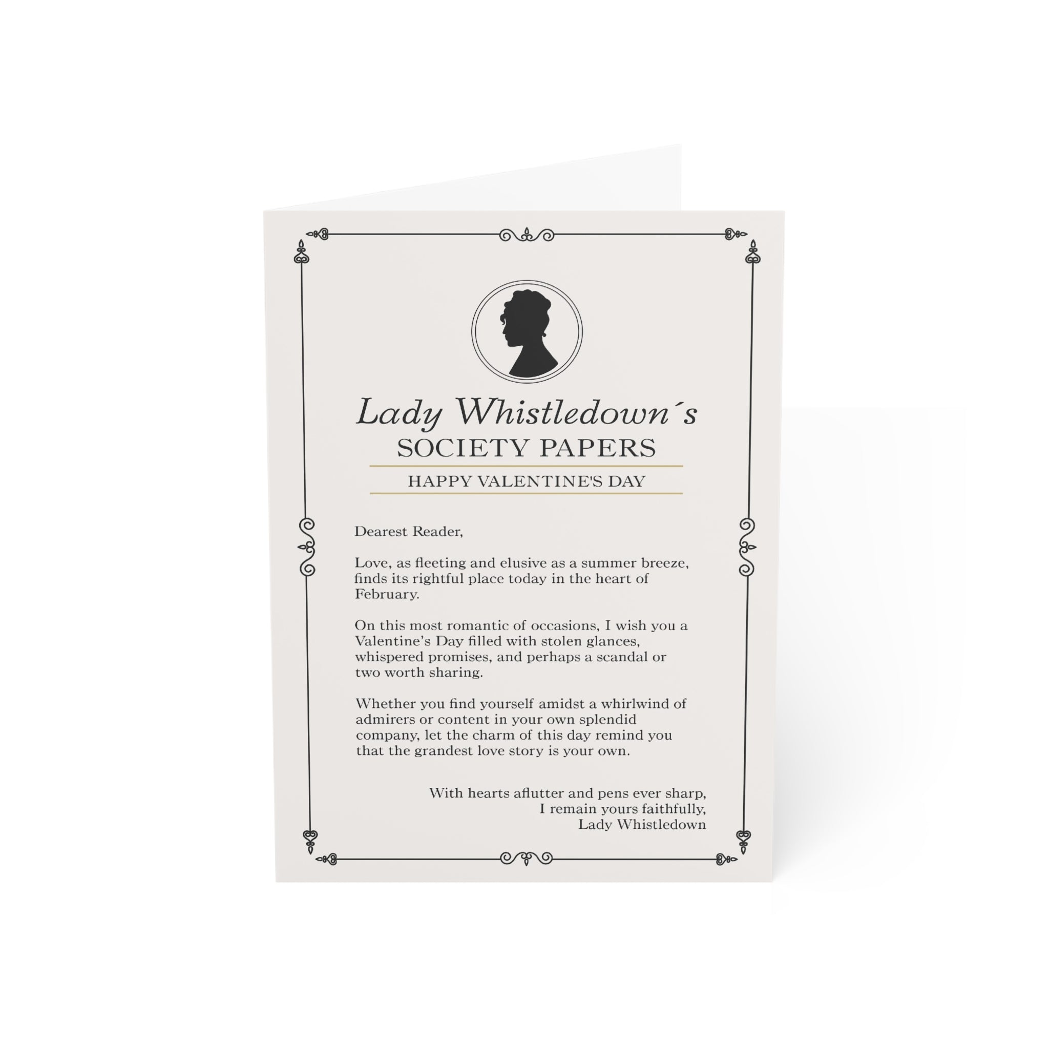 Lady Whistledown Happy Valentine's Day Bridgerton Netflix Greeting Card