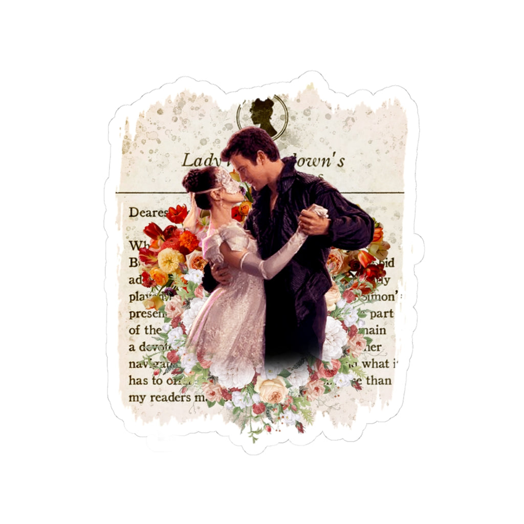 Benedict Bridgerton & The Lady In Silver Lady Whistledown Society Papers Netflix Sticker