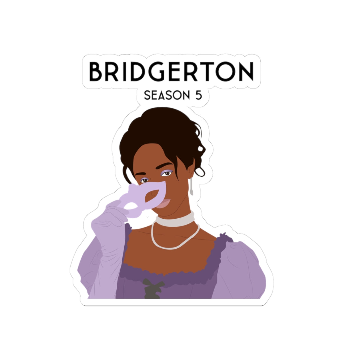 Michaela Stirling Mask Bridgerton Season 5 Netflix Sticker
